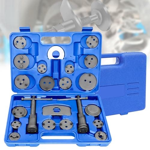 Image of WELAIRICH Brake Caliper Rewind Tool Kit, 22pcs Brake Caliper Piston Rewind Tool Kit Set for Almost Cars Truck, Universal Disc Brake Piston Reset Set Caliper Wind Back Tool Kit for All Drive Vehicles