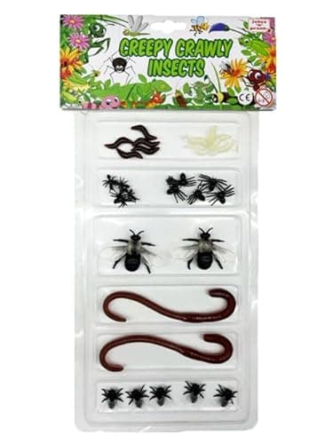 Image of Fake Bugs & Insects Prank Novelty Life Like Plastic Creepy Crawly Toy Joke Trick Adult Halloween Decorations (Creepy Crawly Pack 3)