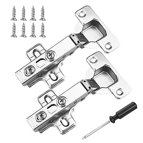 Image of 2 pcs Soft Close Cabinet Hinge,110 Degree Full Overlay Kitchen Door Hinge,35mm Concealed Kitchen Cabinet Hinges Cabinet Door Plate with Screws
