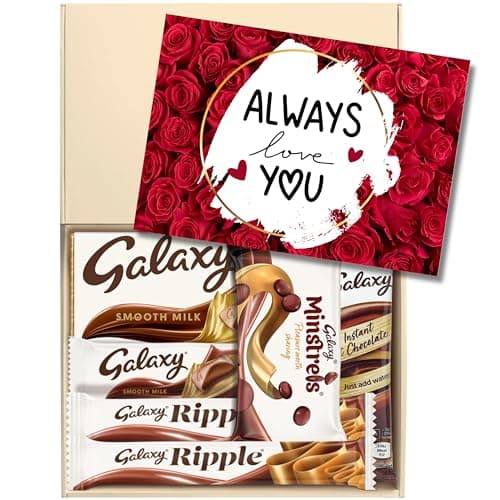 Image of Chocohugs Chocolate Gift Box Hamper | Personalized Galaxy Chocolate Gift Box for Her/Him/Lover/Partner/Wife/Husband | Filled with Galaxy Chocolate Bars | Box of Chocolates