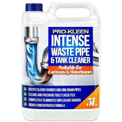 Image of Pro-Kleen Intense Waste Pipe and Tank Cleaner For Caravans and Motorhomes 5L - Deeply Cleans, Freshens, Shower & Sink Drain Pipes, Toilet Cassettes, Eliminates Unpleasant Odours