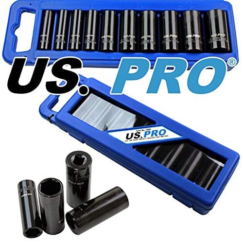 Image of US PRO 10 Piece 3/8" Dr Deep Impact Metric Socket Set 10-24mm 1680