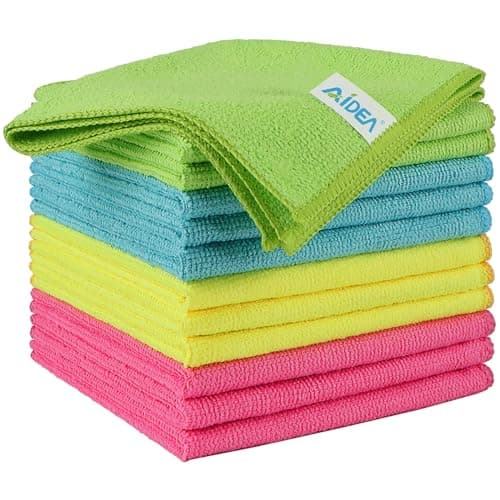 Image of AIDEA Microfibre Cloth 12 Pack,Reusable Kitchen Microfibre Cleaning Towels Dish Cloths,Lint Free Washable Duster Rags Cloth for Home,Windows,Car,Motorbike,30 x 30 cm