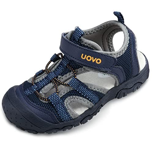 Image of UOVO Boys Sandals Kids Trekking Hiking Sandals Closed Toe Athletic Summer Shoes for Beach, Navy Blue, 9 UK Child