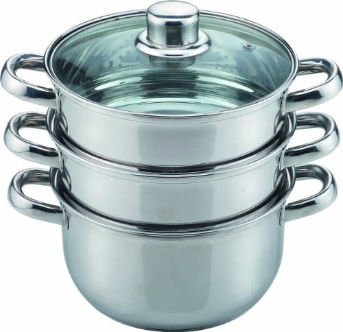 Image of Sabichi 18 cm Essential 3-Tier Steamer with Tempered Glass Lid