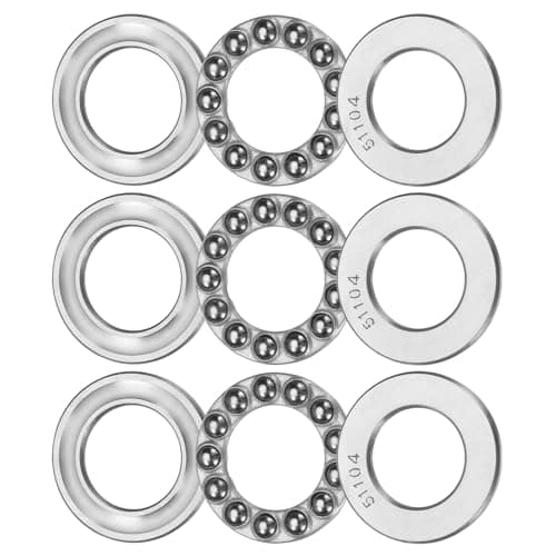 Image of sourcing map 3 Set 51104 Thrust Ball Bearings 20 x 35 x 10mm Plane Axial Ball Bearing Single Row Roller, Chrome Steel (ABEC3)