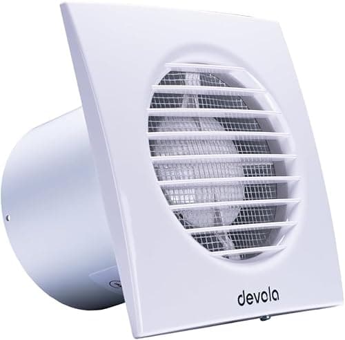 Image of Devola 150mm Standard Axial Bathroom Extractor Fan, 6 Inch Bathroom Fan, Kitchen Fan, Made in Britain (Standard Model) - DVF150