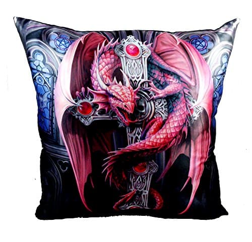 Image of ACK New Anne Stokes Fantasy, Dragon, Fairy Art, Decorative Fabric Throw Pillow 15X15, Your Choice of Art (Gothic Dragon)