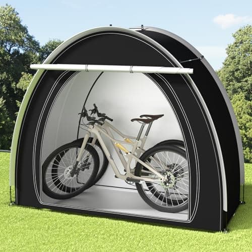 Image of Bike Storage Tent for 1-2 Bikes, Waterproof Anti-UV Storage Tent Bicycle Motorcycle Shed Shelter, Splicable Tents for Bicycle