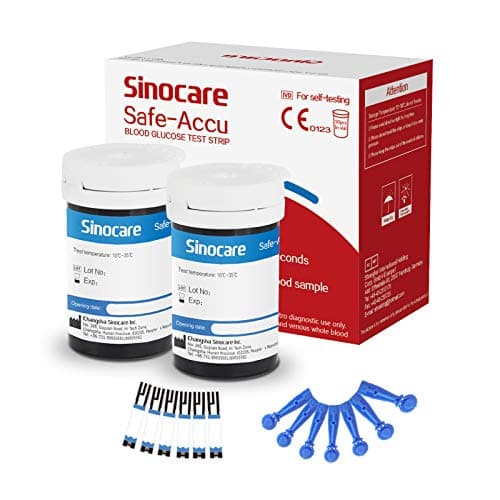 Image of sinocare Diabetes Strips / Blood Glucose Test Strips 50 pcs No Need Code (Only For sinocare Safe Accu Blood Glucose Monitor)