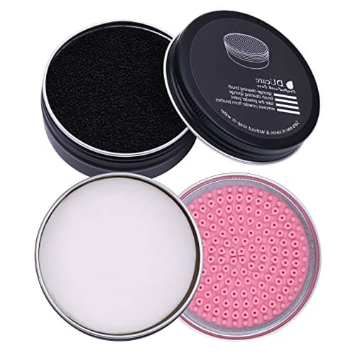 Image of DUcare 2Pcs Makeup Brush Cleaner Set - Solid Cleaning Soap & Color Removal Sponge, Coconut Scented, Cruelty-Free, Travel-Friendly Make up Brush Cleaner Kit for Quick Removes Shadow Color & Deep Clean