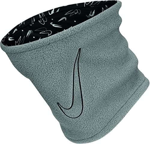 Image of NIKE NNW18 Y carta Football YA Youths NECKWARMER 2.0 Reversible Smoke Grey/BLK, Solid, Black, One Size