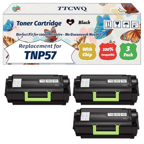 Image of TTCWQ Compatible for Konica Minolta TNP57 Toner Cartridge Work for Konica Minolta Bizhub 4402P Printers, with Chip, High Yield 25000 Pages, High-Definition Printing (3 Pack Black)