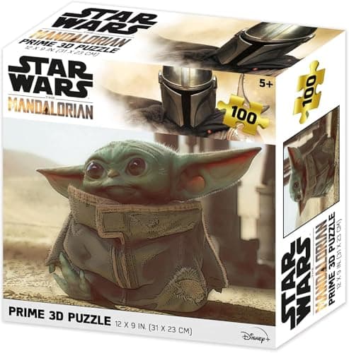 Image of PRIME 3D Star Wars The Mandalorian 3D Lenticular Jigsaw Puzzle, 31 cm x 23 cm, 100 pcs, Games & Puzzles, Ages 5+