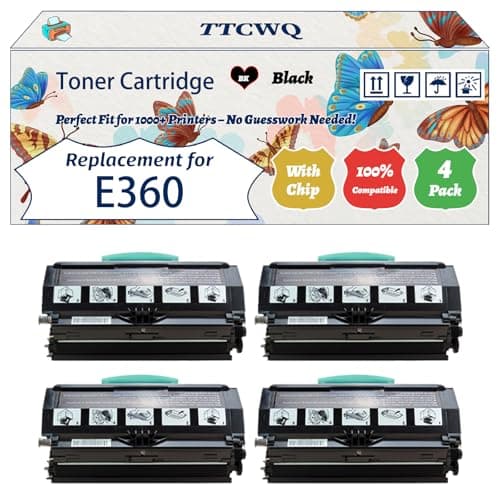 Image of Compatible for Lexmark E360 Toner Cartridge Work for Lexmark E360dn E460 E460dn E460dw E462dtn Printers, with Chip, High Yield 3500 Pages, High-Definition Printing (4 Pack Black)