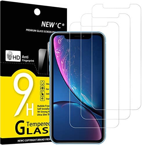 Image of NEW'C 3 Pack Designed for iPhone 11 and iPhone XR Screen Protector (6.1"), Enhanced Tempered Glass Protection, Case Friendly Scratch Resistant,Bubble-Free, Ultra Resistant