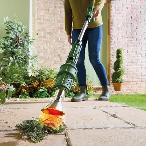 Image of Coopers of Stortford - Electric Weed Burner with Four Nozzles - 2000W Mains Powered Weed Blaze for Paths Patios and Beds - Lightweight Long Handle Design