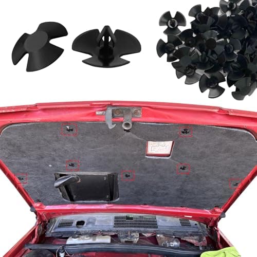 Image of Rebvugr 40PCS Hood Insulation Retainer Clips, Car Hood Clips, Nylon Clip Hood Liner Push Pin, 4878883AA Hood Insulation Retainers Compatible with Chrysler Dodge Ram Challenger Jeep Plymouth (40PCS)