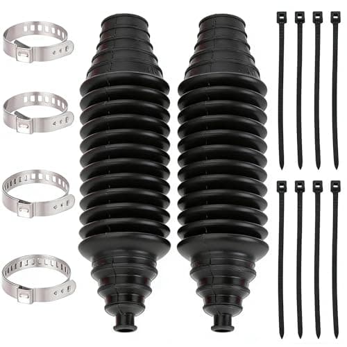 Image of Inner Tie Rod Boot Kit, Silicone Steering Rack Boot Tool Universal Adjustable Car Tie Rod Boot with Bellow Cable Ties and Clamp