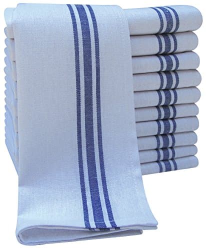 Image of Pack of 10 Professional Catering Tea Towels – Heavy Duty Construction – Absorbent & Quick Dry – High Density Weave- Fade Resistant – Lint Free & No streaks - Bar, Restaurant Cloth (50 x 70 cm)