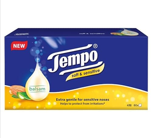 Image of Tempo Balsam Soft & Sensitive Tissues Almond Oil 80's 4ply (12 Pack)