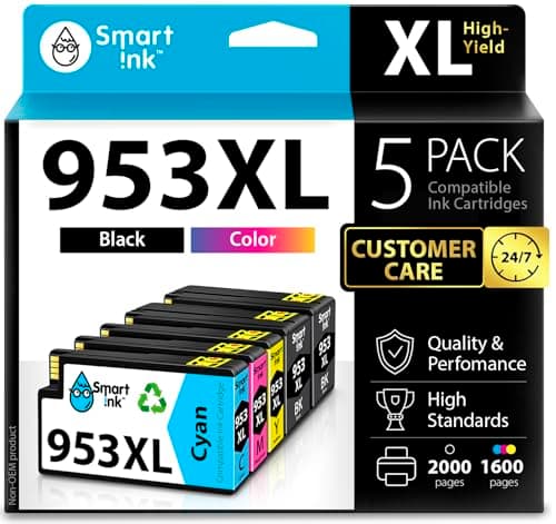 Image of Smart Ink Compatible Ink Cartridges Replacement for HP 953XL 953 XL 5 Multipack (2 Black XL & C/M/Y) with Advanced Chip Technology use with HP Officejet pro 7720 7730 7740 8710 8715 8720 8725 Printer