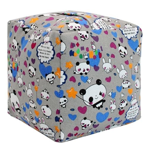 Image of Decorative Door Stopper, Weighted Fabric Door Stopper with Handle, Heavy-Duty Square Door Floor Stop for Bedroom, Living Room, Interior, Doors (Panda)