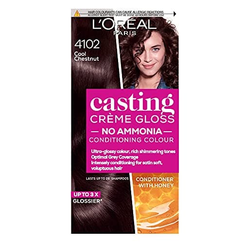Image of L'Oréal Paris Casting Crème Gloss, Semi-Permanent Hair Dye, Radiant & Natural Colour, No-ammonia, Semi-Permanent Hair Colour Lasts 32 Washes, Shade: 4102 Cool Chestnut