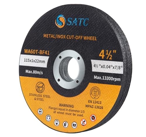 Image of SATC 115mm Cutting Discs 10-Piece Durable Angle Grinder Discs Ultra Thin 1mm for Fast & Precise Cutting of Steel, Iron, Aluminum, & Ferrous Metals
