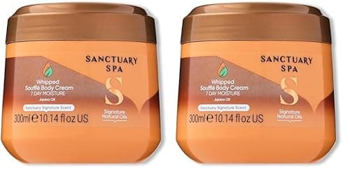 Image of Sanctuary Spa Whipped Soufflé Body Cream, No Mineral Oil, Cruelty Free and Vegan Body Moisturiser for Dry Skin, 300 ml (Pack of 2)