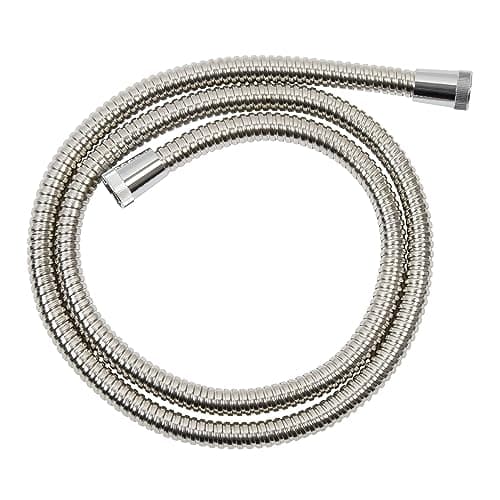 Image of Croydex Reinforced Chrome Stretch Shower Hose 1.5m to 2m - Incredibly Durable Shower Head Hose, Extends to 2m, Universal ½” B.S.P Connection, Stainless Steel, Large Bore, Ideal for All Showers