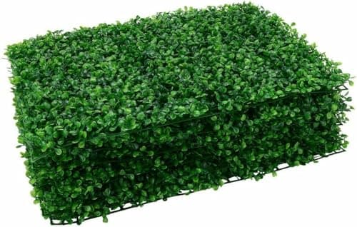 Image of M.J COMFY-LIFE 6PCS Artificial Hedge Plant Panels 60 x 40cm Grass Plant Wall Panels Green Privacy Living Wall Fence Screening Home Garden Spring Leaf Backdrop for Indoor Outdoor