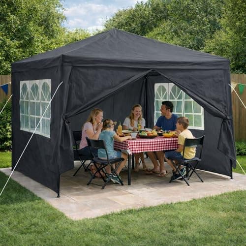Image of Neo 3X3M Event Gazebo 4 Side Panels Outdoor Waterproof Garden Party Tent Marquee Canopy Shelter Coated Steel Frame (Grey)