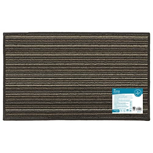 Image of JVL Arona Machine Washable Latex Backed Doormat, 50x80cm, Brown