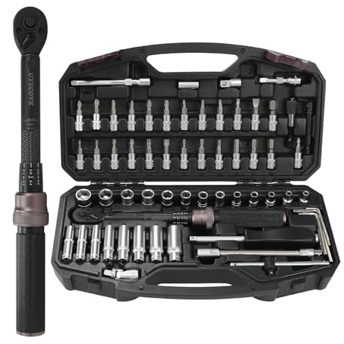 Image of UYECOVE Torque Wrench 1/4 Bike Torque Wrench 1-25nm Torque Wrench Set 63ps with 100mm Extension bar and Socket
