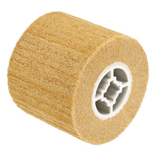 Image of sourcing map 120x100x19mm 600 Grit Non-Woven Polishing Burnishing Wheel Nylon Wire Drawing Abrasive Flap Wheel for Surface Treatment Stainless Steel Copper Aluminum Yellow