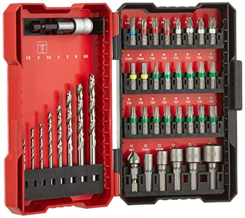 Image of Original Einhell 39-Piece Bit and Drill Bit Set (8x Drills, 24x Bit, 5x Socket Spanner Insert, 1x Countersink, 1x Quick Change Bit Holder, Includes Storage Box)