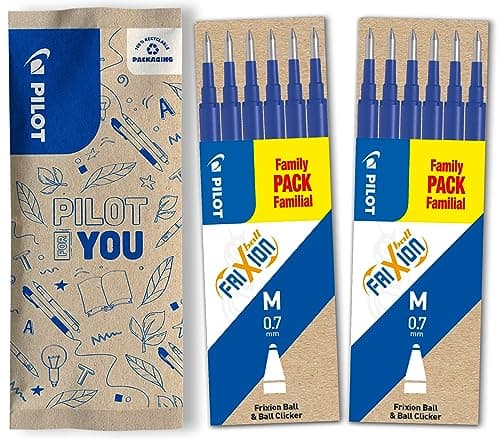 Image of PILOT Frixion Rollerball Refill 0.7 Refills Set of 12-2 Pieces (Blue)