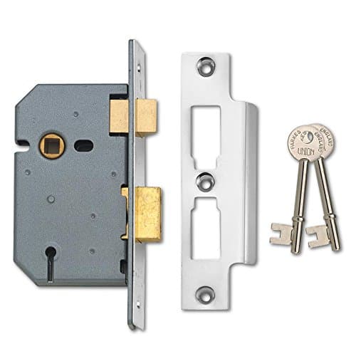 Image of Union Locks 2277 3 Lever Mortice Sash Lock 65mm - Satin Chrome (Visi Pack)