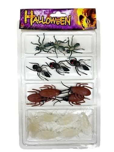 Image of Fake Bugs & Insects Prank Novelty Life Like Plastic Creepy Crawly Toy Joke Trick Halloween Decorations (Creepy Crawly Pack 6)
