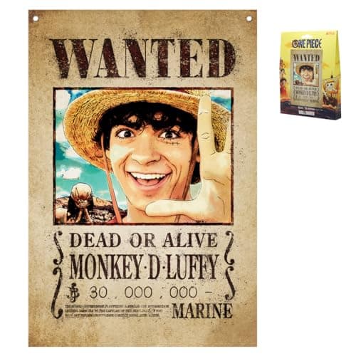 Image of One Piece Wanted Poster Wall Banner – Officially Licensed Large Anime Decor, 125 x 85cm, Metal Eyelets for Hanging