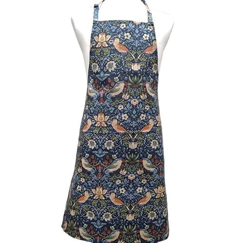 Image of WILLIAM MORRIS Strawberry Thief Navy Acrylic Apron