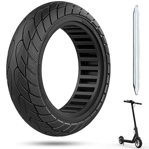 Image of OUXI 10 x 2.5 Solid Tyre,10 inches 60/70-6.5 Solid Tyre Puncture Proof Electric Scooter Tyres Replacement Wheel for Ninebot Max G30P G30LP Electric Scooter Front/Rear Rubber Tires 1pc Black