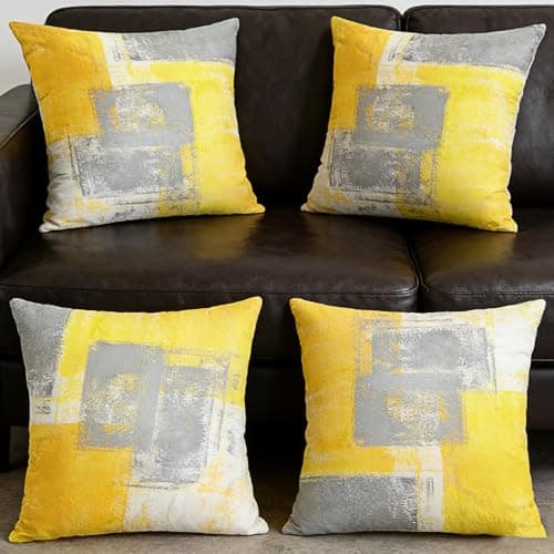 Image of Traziewell Cushion Covers 18x18 Double Sided Vintage Cushion Cover 45cm x 45cm Set of 4 Soft Neutral Abstract Pillow Cases 45 x 45 for Sofa Living Room Bedroom 2115