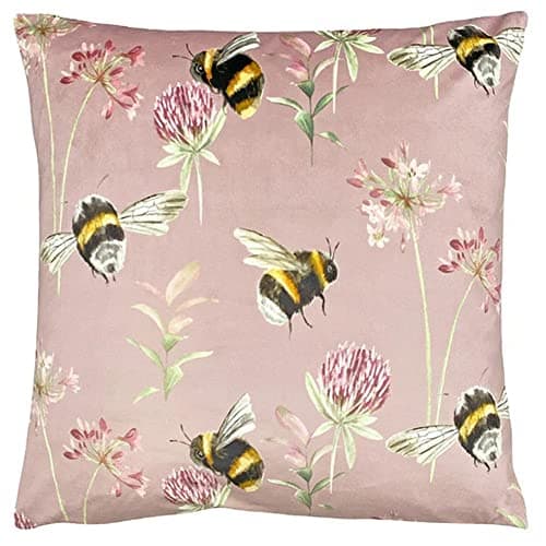 Image of Evans Lichfield Country Bee Garden Cushion Cover, Heather, 43 x 43cm (COUNTBG/CC5/HEA)