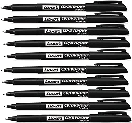 Image of Shineone 10 X FINE TIP PERMANENT MARKER PENS BLACK COLOR CD/DVD Pen Marker
