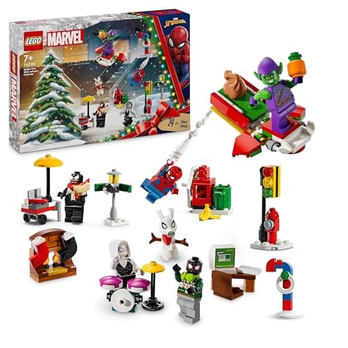 Image of LEGO Marvel Spider-Man Advent Calendar 2024, Buildable Christmas Countdown Toy for Kids, with 24 Super Hero Surprises Including 5 Minifigures, Festive Gift for 7 Plus Year Old Boys and Girls 76293