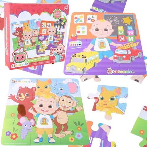 Image of Toyland® Cocomelon Pack of 2 Touch & Feel Puzzles – Sensory Toys - Toddler Jigsaws - Age 18m+