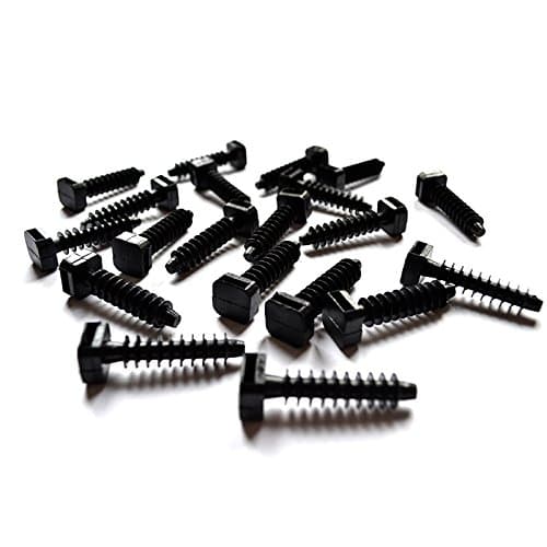 Image of Gocableties 100 Pack of Black Cable Tie Masonry Screw Mounts, Up to 9mm Cable Ties, Premium Fixing Plugs