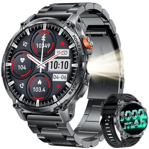 Image of Smart Watch Men Fitness Tracker: 1.85" HD Touch Screen 1000mAh Battery Smartwatch Blood Pressure Oxygen Heart Rate Monitor IP68 Waterproof Bluetooth Call Step Counter Digital Sport Health Android iOS